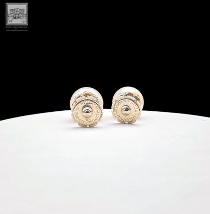 Paire de clous d'oreilles en or de deux perles...