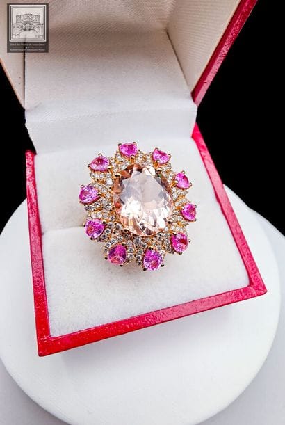 Bague Cocktail en or rose 750°/.(18K) 6g05...
