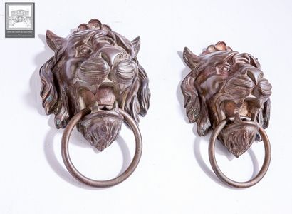 Pair of door knockers
Lion's muzzle 
Bronze...