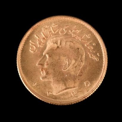 IRAN - Pièce d'1/2 Pahlavi en or jaune. Diam...