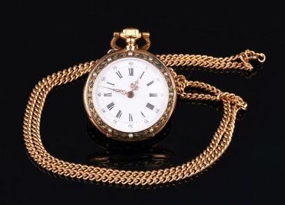 Pocket watch in yellow gold 18K 750 thousandth...