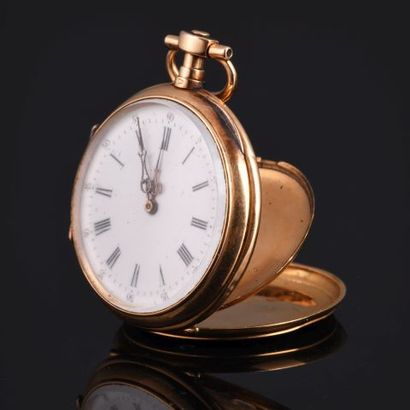 Pocket watch in yellow gold 18K 750 thousandth...