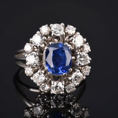 Bague en platine 850 millièmes ornée d’un...