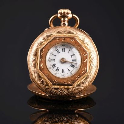 Pocket watch in yellow gold 18K 750 thousandth...
