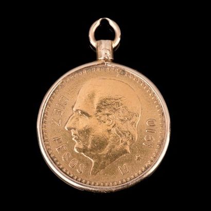 MEXIQUE - Pièce de 10 PESOS en or, année...