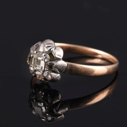 Charming ring in pink gold 18K 750 thousandths...