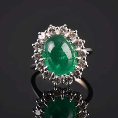 Ring in white gold 18K 750 thousandths and...