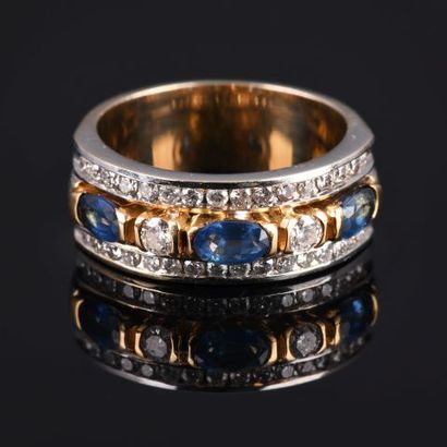 Bague bandeau en deux tons d’or jaune et...