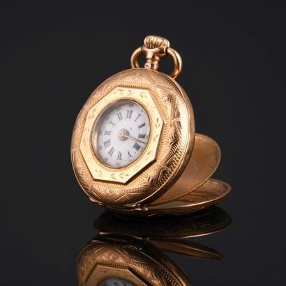 Pocket watch in yellow gold 18K 750 thousandth...