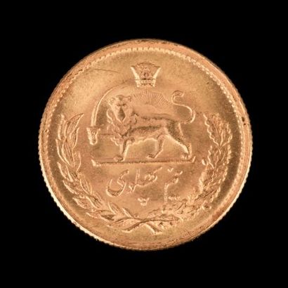 IRAN - Pièce d'1/2 Pahlavi en or jaune. Diam...