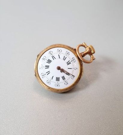 Neck watch in 18k yellow gold (horse head...