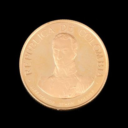 COLOMBIE - Pièce de 100 pesos en or, Simon...
