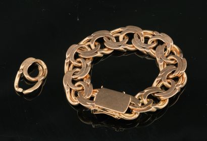 Bracelet gourmette en or jaune 18K 750 millièmes...