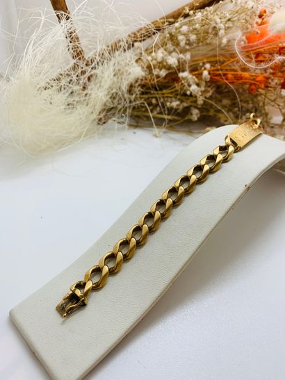 Bracelet gourmette en or jaune 18K 750 millièmes...