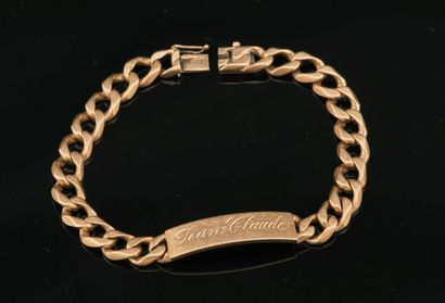 Bracelet gourmette en or jaune 18K 750 millièmes...