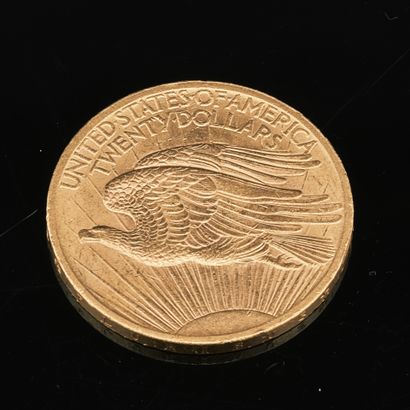 Pièce de 20 DOLLARS en or jaune. Année 1908....