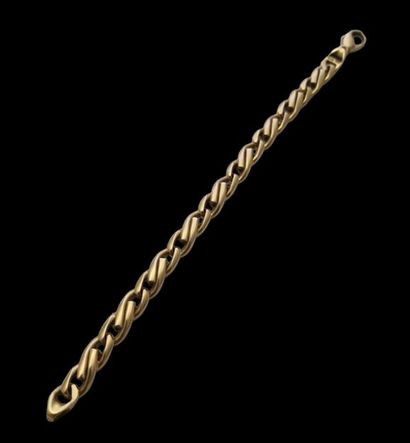 Bracelet gourmette en or jaune 18K 750 millièmes,...