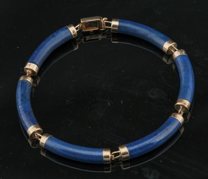 Bracelet en or jaune 18K 750 millièmes ornée...