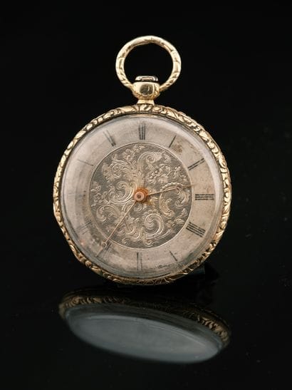Montre de poche en or jaune 18K 750 millièmes...