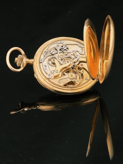 Montre chronographe de poche en or jaune...