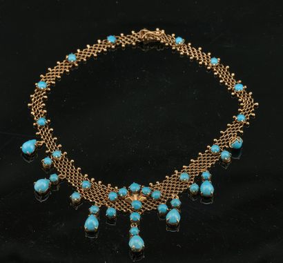 Ravissant collier en or jaune 18K 750 millièmes...