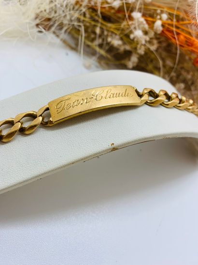 Bracelet gourmette en or jaune 18K 750 millièmes...