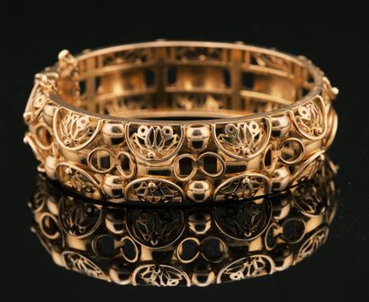 Bracelet ouvrant en or jaune 18K 750 millièmes...