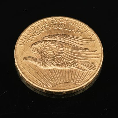 Pièce de 20 DOLLARS en or jaune. Année 1908....