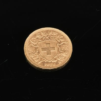 1 pièce de 20 Francs Helvetia 1896, en or....