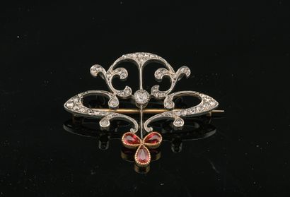 Broche - pendentif en or jaune 18K 750 millièmes...