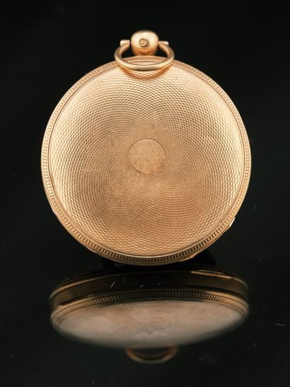 Montre de poche en or jaune 18K 750 millièmes...