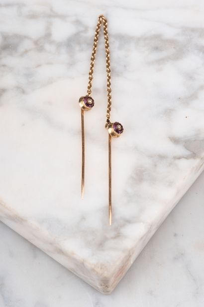 Double épingle de gilet en or 18k 750 millièmes...