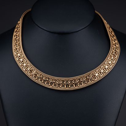Collier ruban en or jaune 18k 750 millièmes...