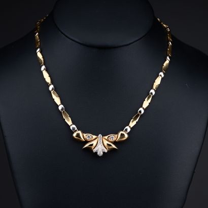 Collier en or bicolore 18k 750 millièmes...