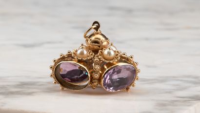 Pendentif type pendeloque en or jaune 18k...