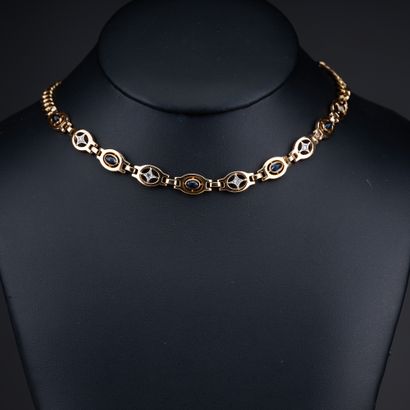 Collier en or jaune 18k 750 millièmes à mailles...