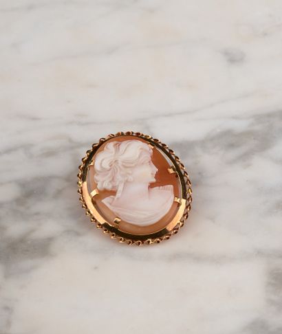 Broche pendentif en or jaune 18k 750 millièmes...