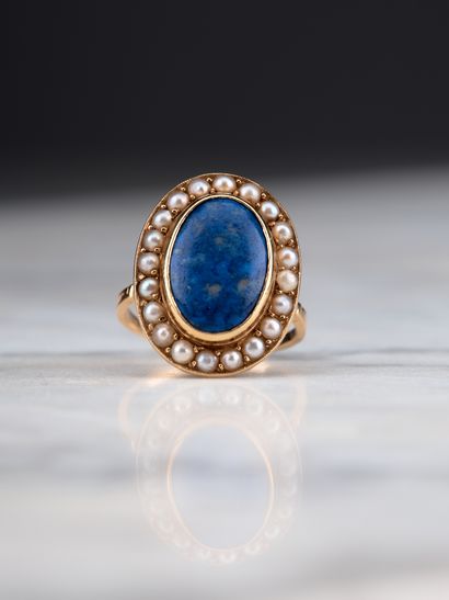 Bague en or jaune 18k 750 millièmes ornée...