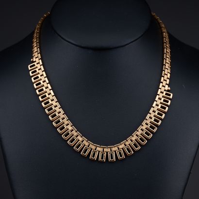 Collier rideau en or jaune 18k 750 millièmes...