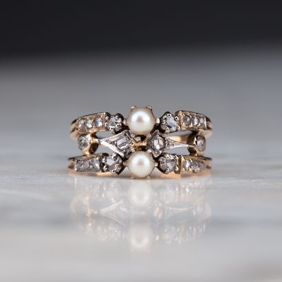 Bague jarretière en or jaune 9K 375 millièmes...