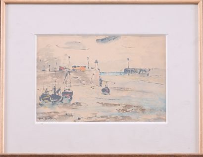 Abel BERTRAM (1871-1954) 
Le Tréport
Polychrome...