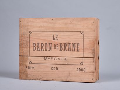 3 bottles BARON DE BRANE, 2000.
Unopened...