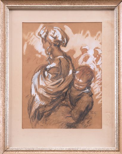 Henri Jean PONTOY (1888-1968) 
Mother and...