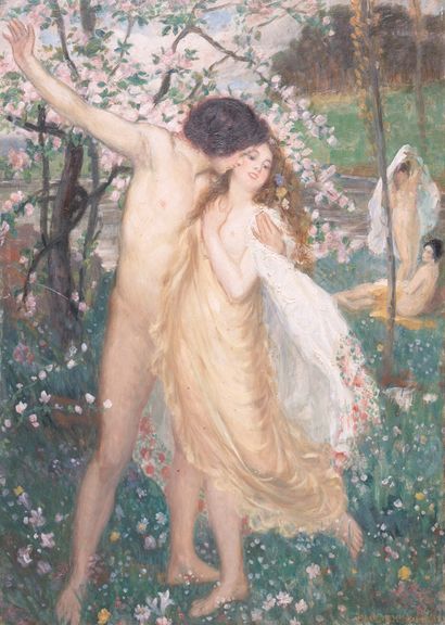 Paul-Emile BECAT (1885-1960)
Spring Couple
Oil...