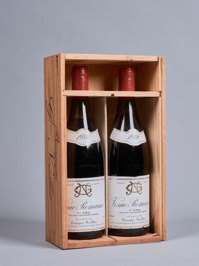 2 bottles VOSNE ROMANEE NOELLAT, 1989.
(stained...