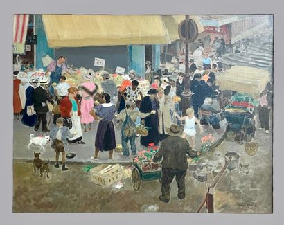 Léon CARRÉ (1878-1942)
Market scene in Montmartre
Oil...