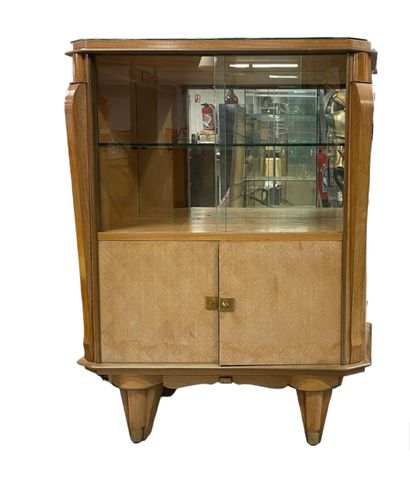 Petite vitrine Art Déco en bois de placage...