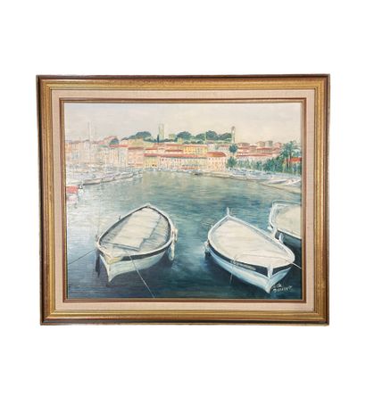 J. DAZIANO (XXe)
Le port de Cannes
Huile...