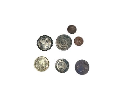 Lot de sept pièces de monnaie française anciennes...