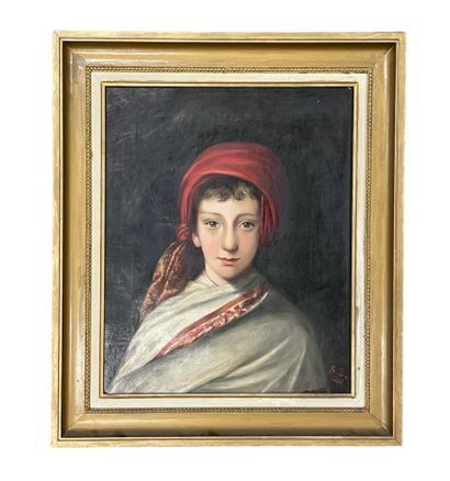 Ecole du XIXe
Portrait de jeune garçon au...